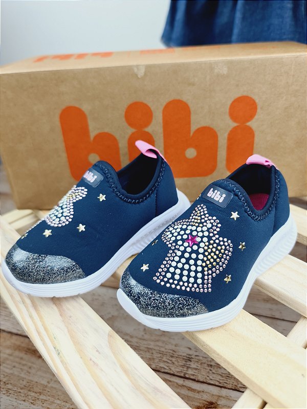Tênis Infantil Bibi Cano Baixo Jogger Unicórnio Menina - Marinho+Pink