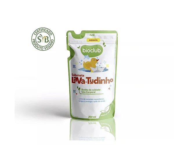 REFIL Sabonete de Corpo Líquido Infantil Baby - Sabonete Lava Tudinho Bioclub® 300ml