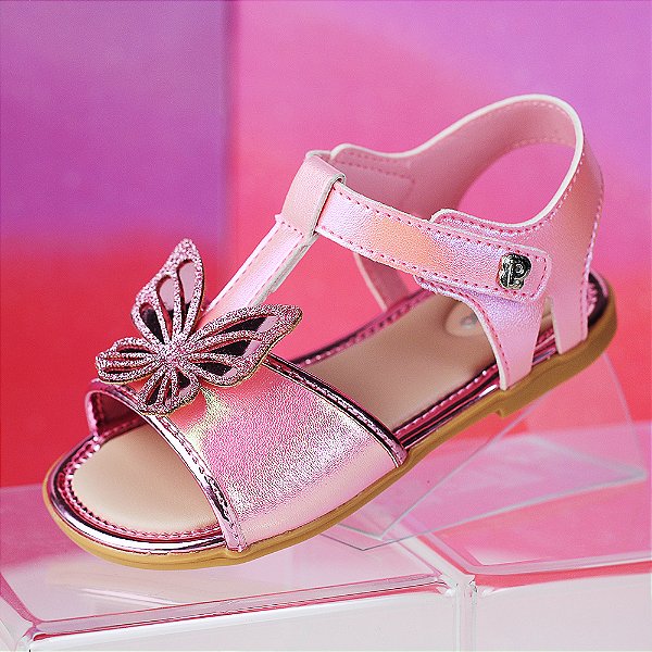 Sandália Pimpolho Borboleta com Glitter