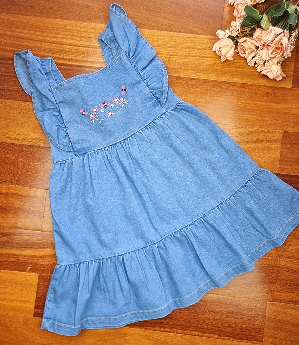 Vestido em Jeans Liz com Elastano Infanti
