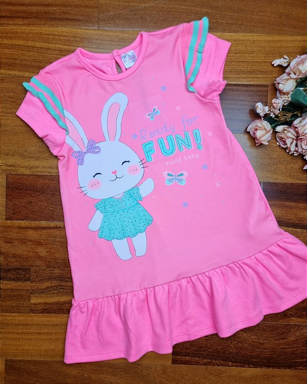 Vestido em Suedine Coelhinho Kukiê