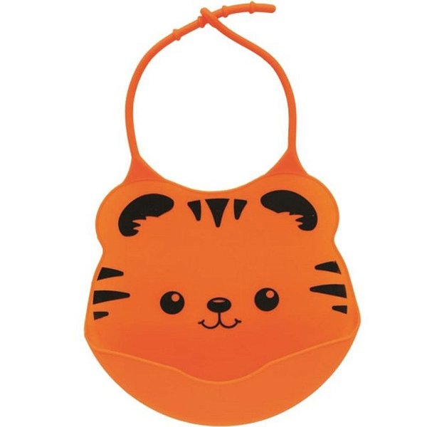 Babador De Silicone Com Pega Migalhas Tigre - Buba
