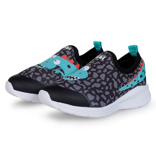 Tênis Infantil Masculino Bibi Fly Baby Dinossauro Preto