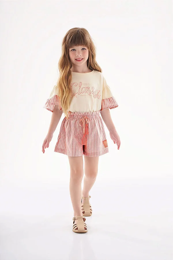 Conjunto Chic & Fab Infantil Blusa e Bermuda Up Baby