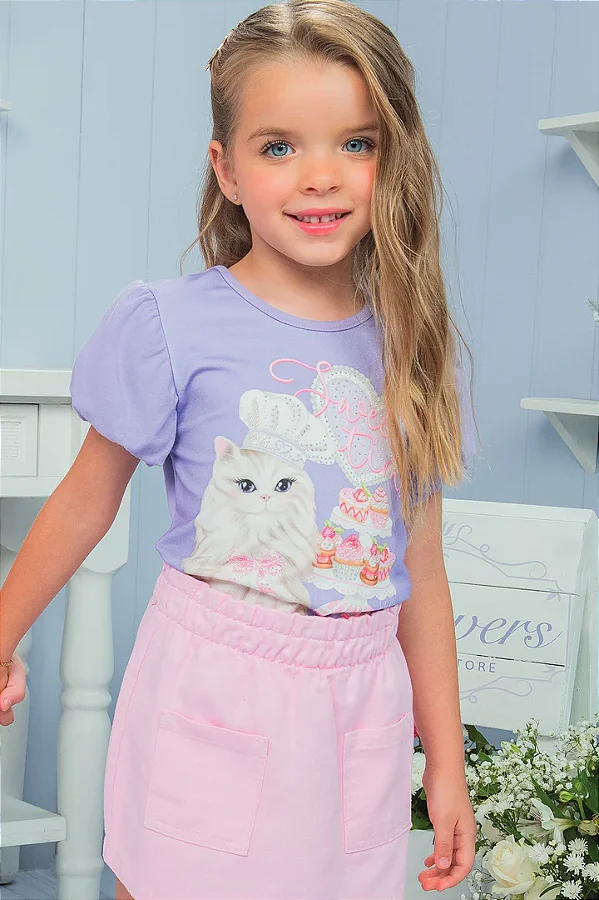 Blusa em Cotton Gatinho Infanti