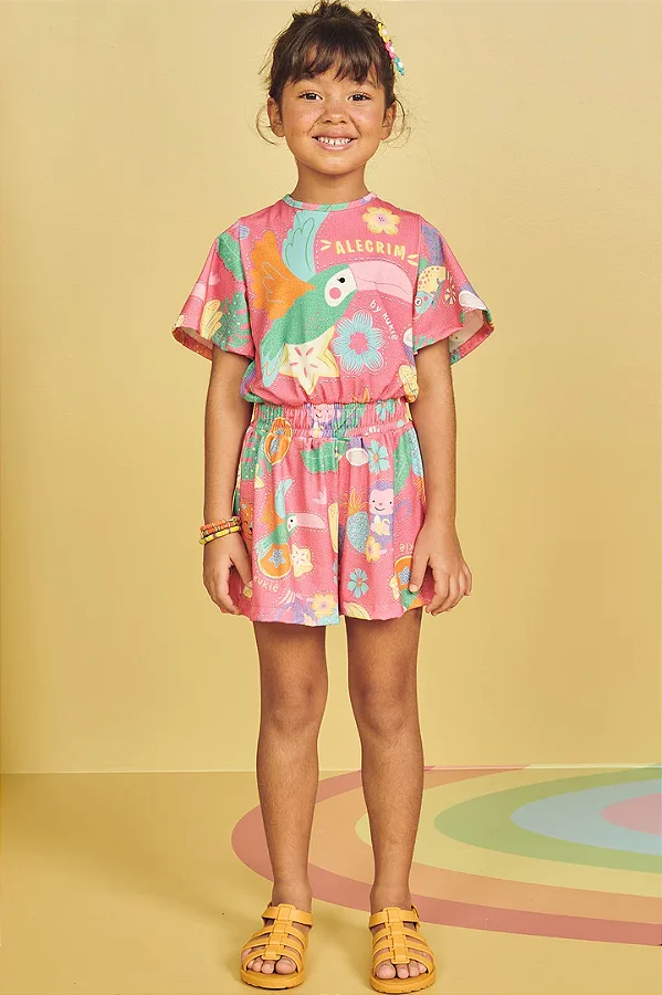 Macaquinho em Malha Fresh Alecrim Rosa Kukiê