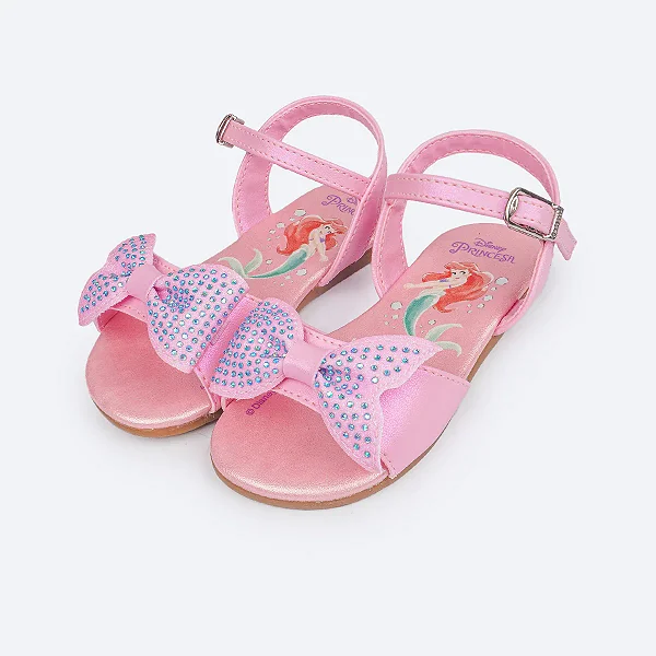 Sandália Infantil Primeiros Passos Pampili Rosa Princesa Ariel DISNEY