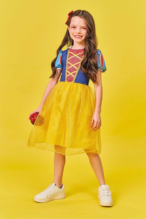 Fantasia Kukiê Branca de Neve com Laço