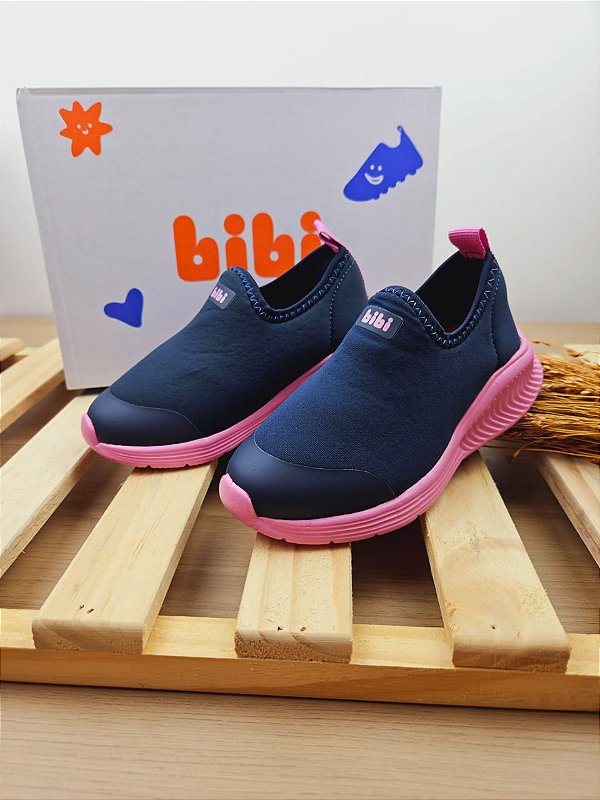 Tênis Infantil Feminino Bibi Fly Baby II Marinho e Rosa