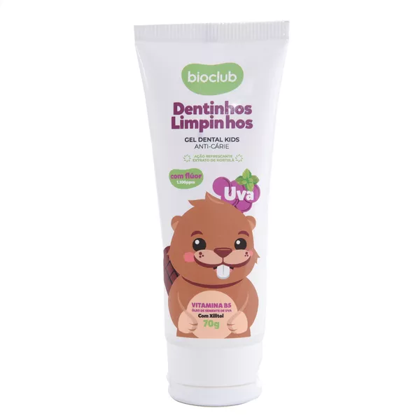 Gel Dental Infantil Com Flúor - Sabor Uva - Bioclub