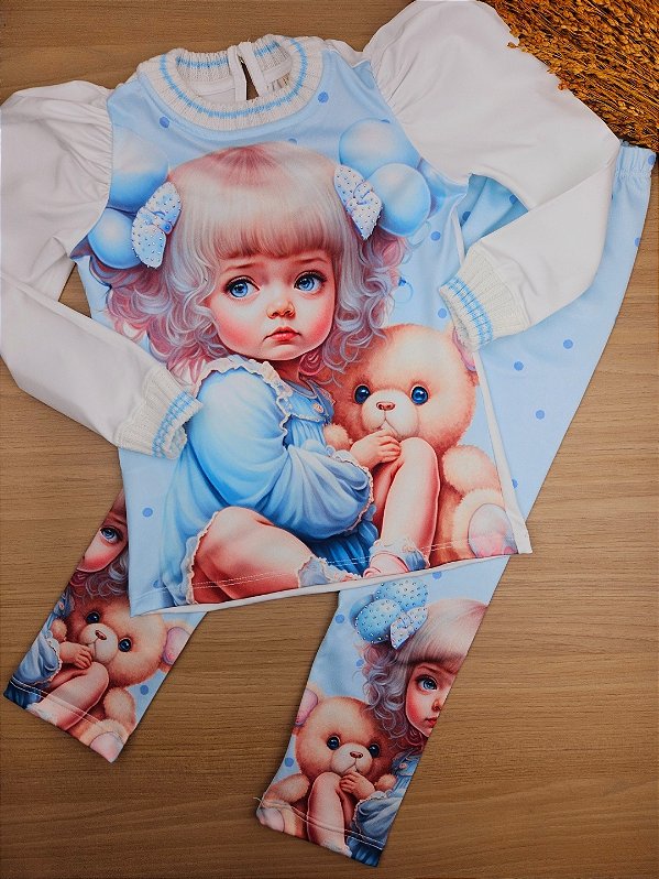 Conjunto Blusa e Calça Azul Yoyo