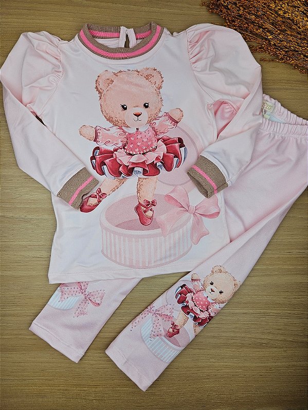 Conjunto Blusa e Legging Ursinho Yoyo