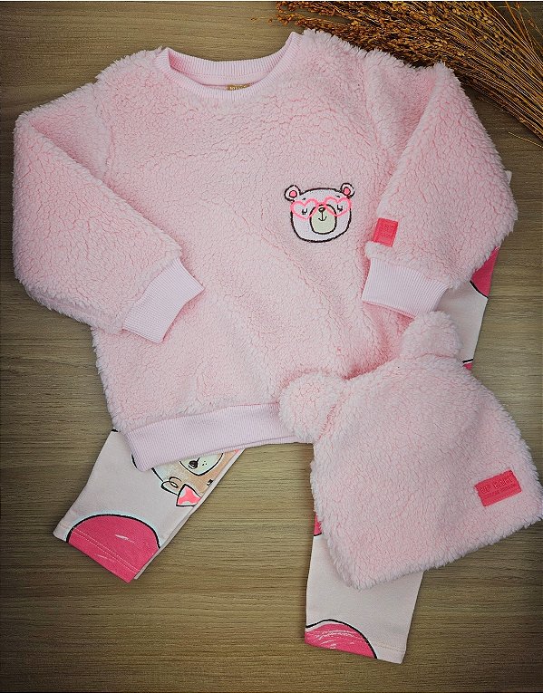 Conjunto Blusão Pelo e Calça em Molecotton Up Baby
