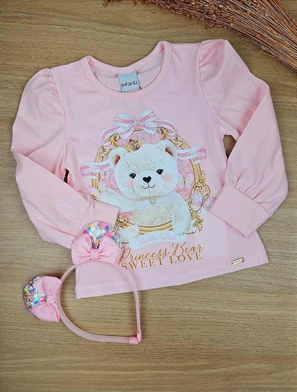 Blusa em Cotton e Malha Power Infanti