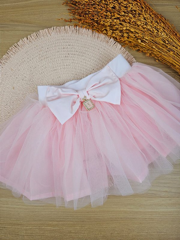Short Saia com Tule e Laço Yoyo