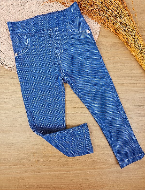 Calça Jegging em Malha Denim Infanti