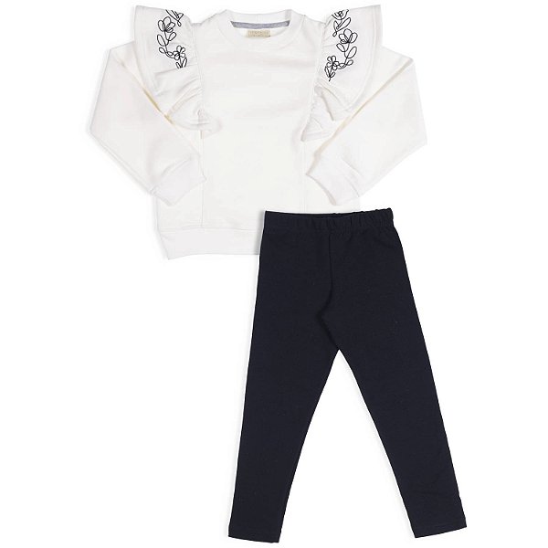 Conjunto Blusão em Moletom e Legging Vrasalon