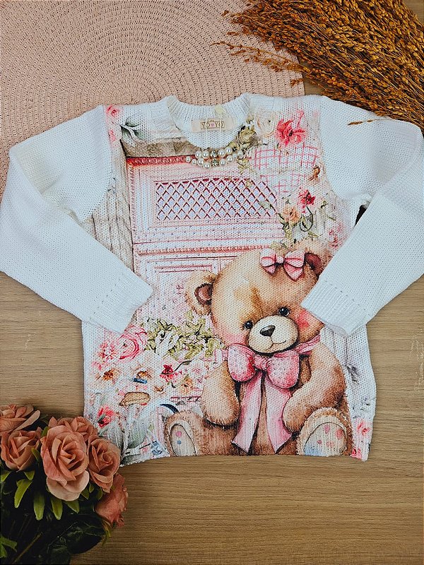 Blusa em Tricô YoYo com Apliques