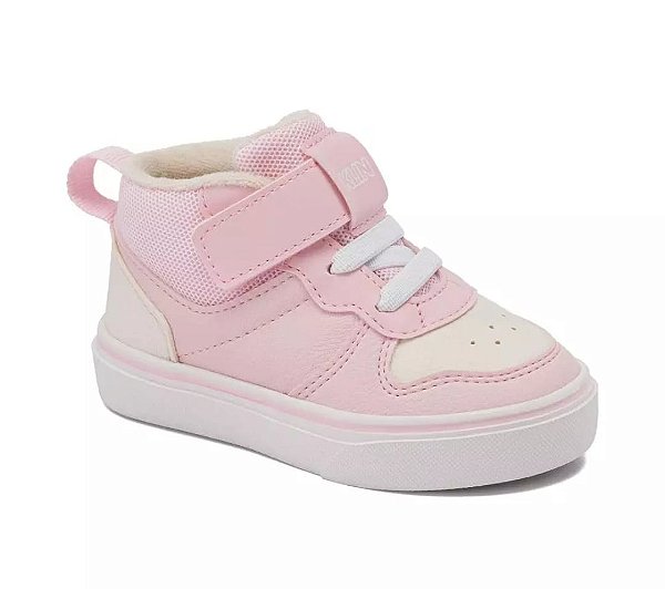 Tênis para Bebê Cano Alto Klin Freestyle Baby em Fitas Aderentes e Elástico - Off White