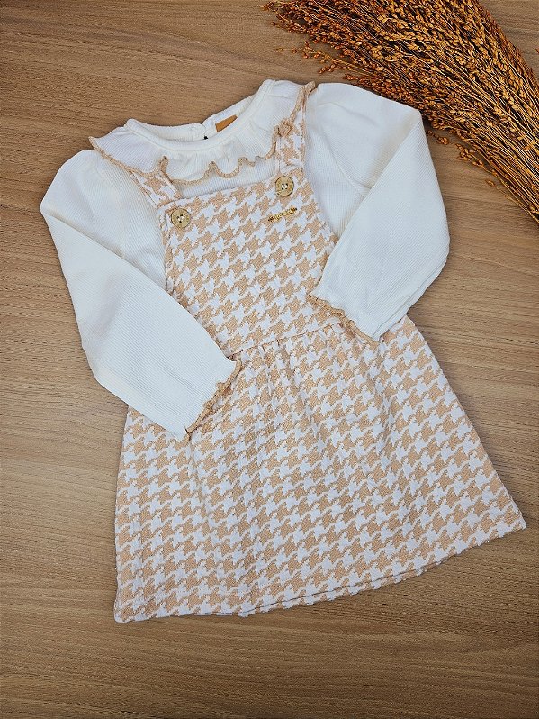 Conjunto Blusa em Ribana e Salopete em Malha Up Baby