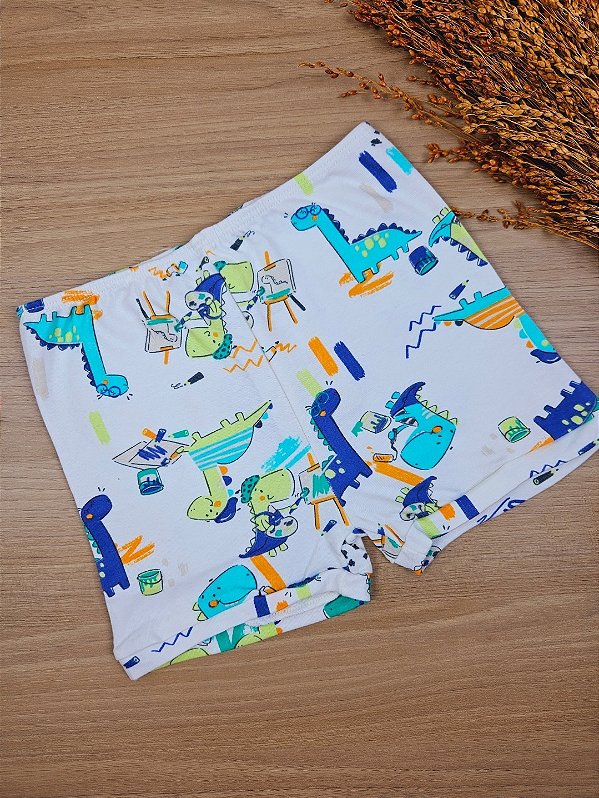 Short em Suedine Dino Branco Up Baby