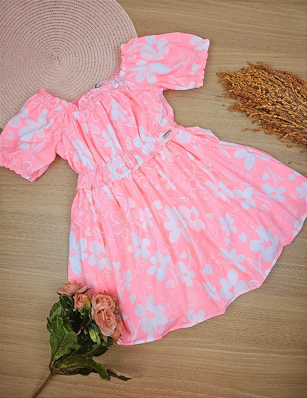 Vestido em Air Flow Florido Infanti