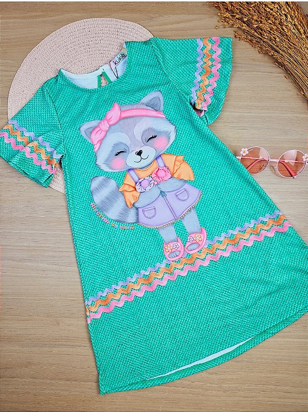 Vestido em Malha Fresh Guaxinim Kukiê