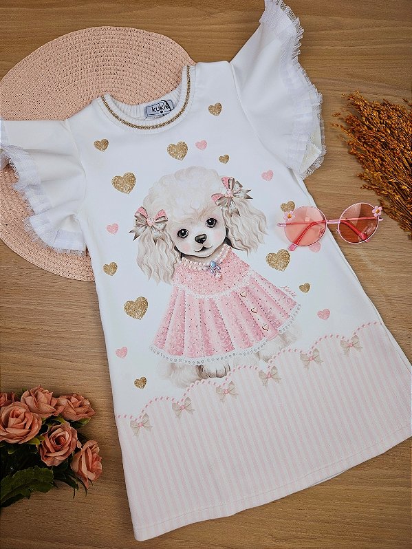 Vestido em Fly Tech Poodle Kukiê