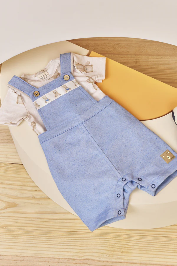 Conjunto de Body em Malha Power e Jardineira em Tecido Eco Stretch em com Elastano LucBoo