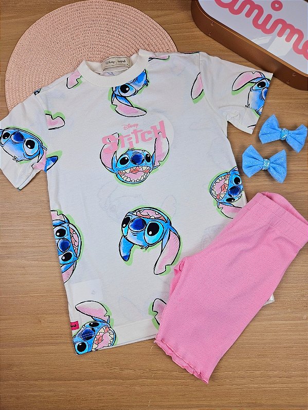 Pijama Blusa e Legging Stitch Disney Animê