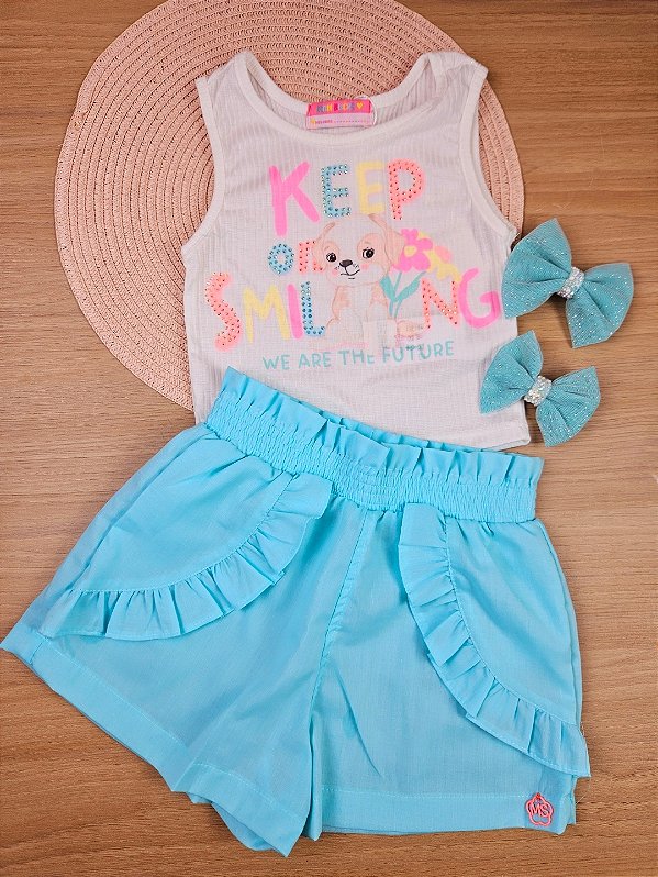 Conjunto Verão Regata Canelada e Short Mon Sucré