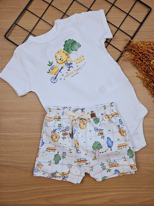 Conjunto Body e Short em Suedine Up Baby