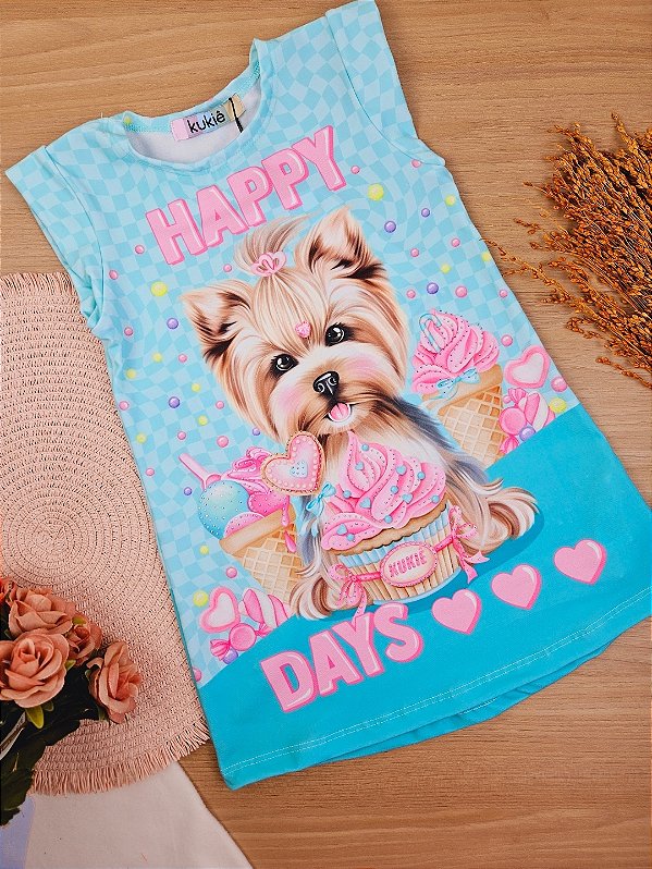 Vestido em Malha Power Cachorrinho Kukiê