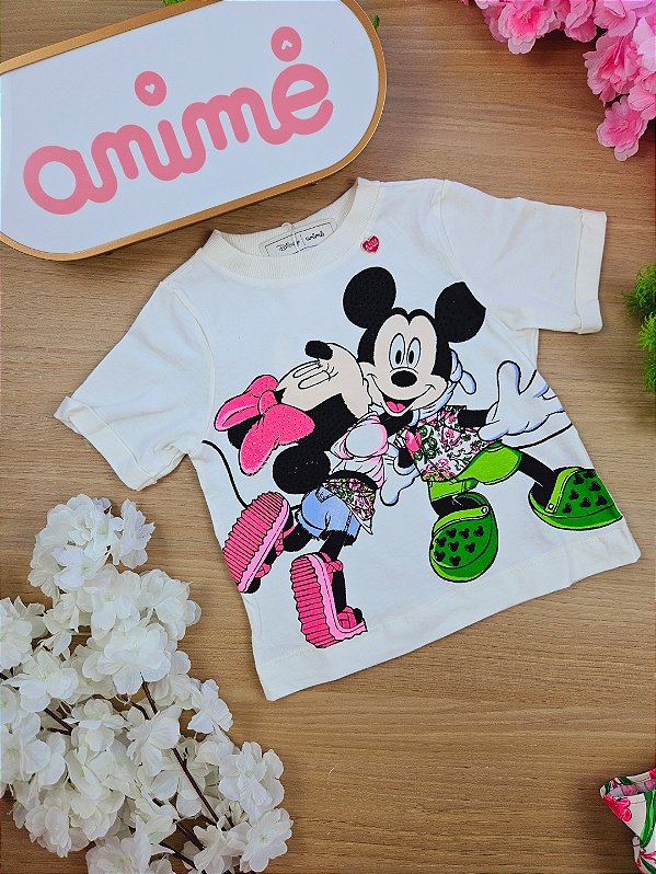 Blusa com Estampa da Minnie e Mickey Disney Animê