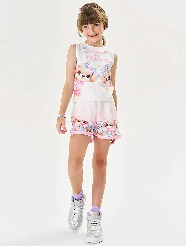 Conjunto Infantil Menina Choose Your Friends Natural Cinti