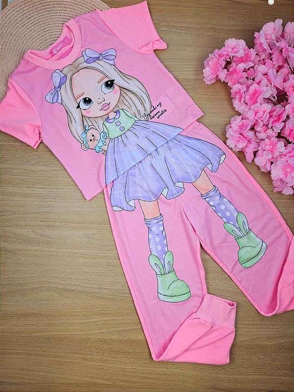 Pijama Blusa e Calça Girl Cinti