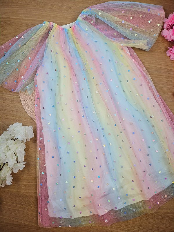 Vestido Tule Corações Cinti