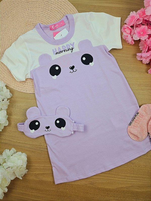 Pijama Camisola e Máscara Cinti