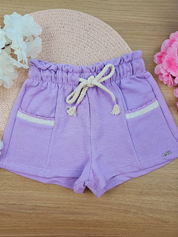 Shorts em Moletom sem Pelúcia Kukiê