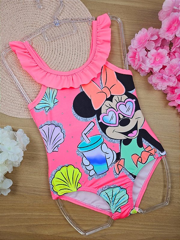 Maiô Minnie com Proteção Solar Fakini