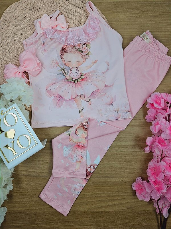 Conjunto Menina Regata e Legging Fada Yoyo