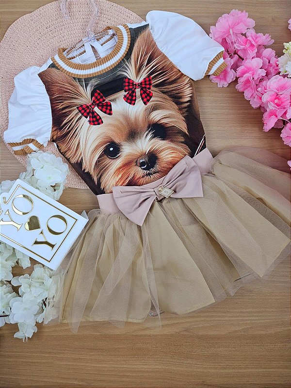 Conjunto Menina Blusa e Short Saia Dourado Yoyo