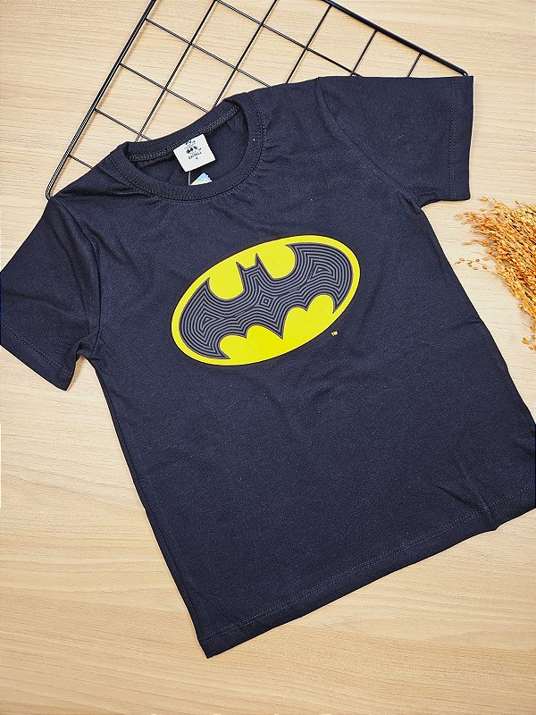 Camiseta Preta Batman 100% Algodão Fakini