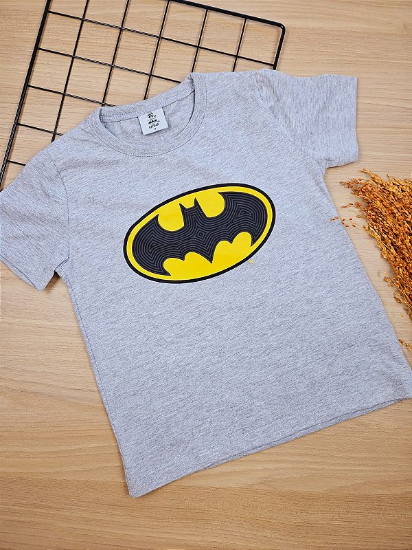Camiseta Cinza Batman 100% Algodão Fakini