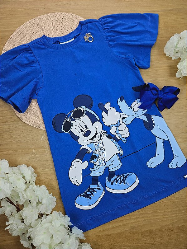Vestido Azul do Mickey e Amigos Disney Animê