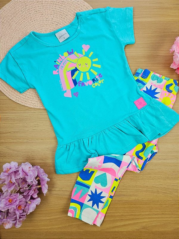 Conjunto Blusa Solzinho e Calça Quimby 100% Algodão