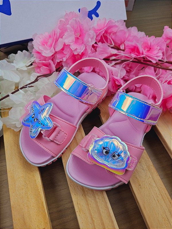 Papete Infantil Bibi Summer Roller Sport 2.0 Rosa de Estrela e Concha