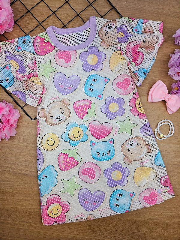 Vestido com Sobretela Florzinha Cinti