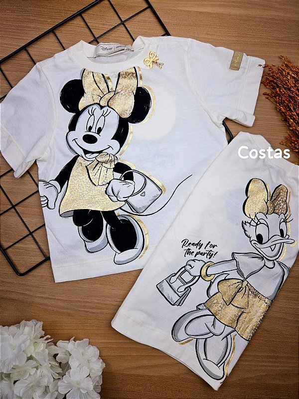 Blusa Minnie e Margarida Dourada Animê