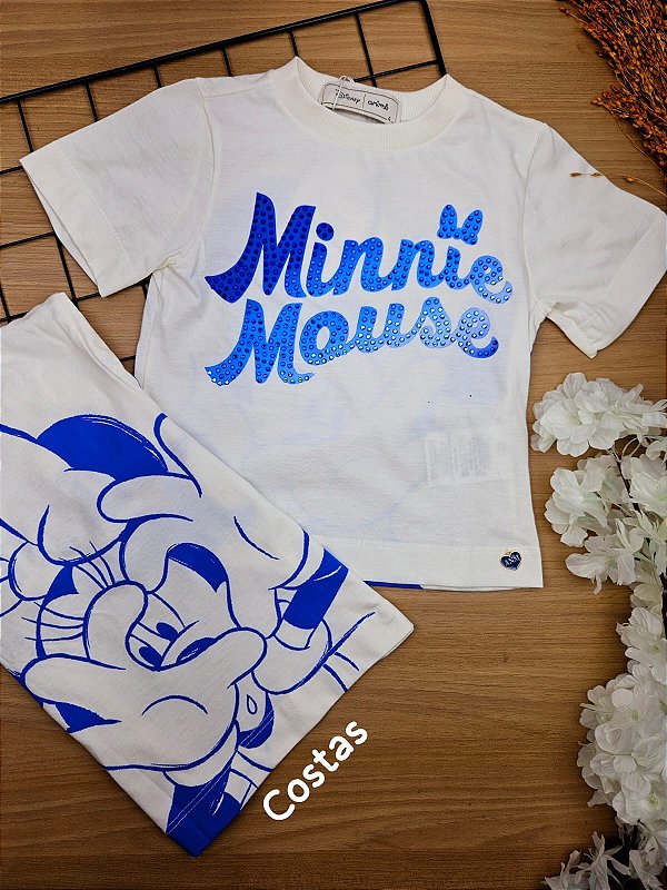 Blusa Minnie com Strass Branca Disney Animê
